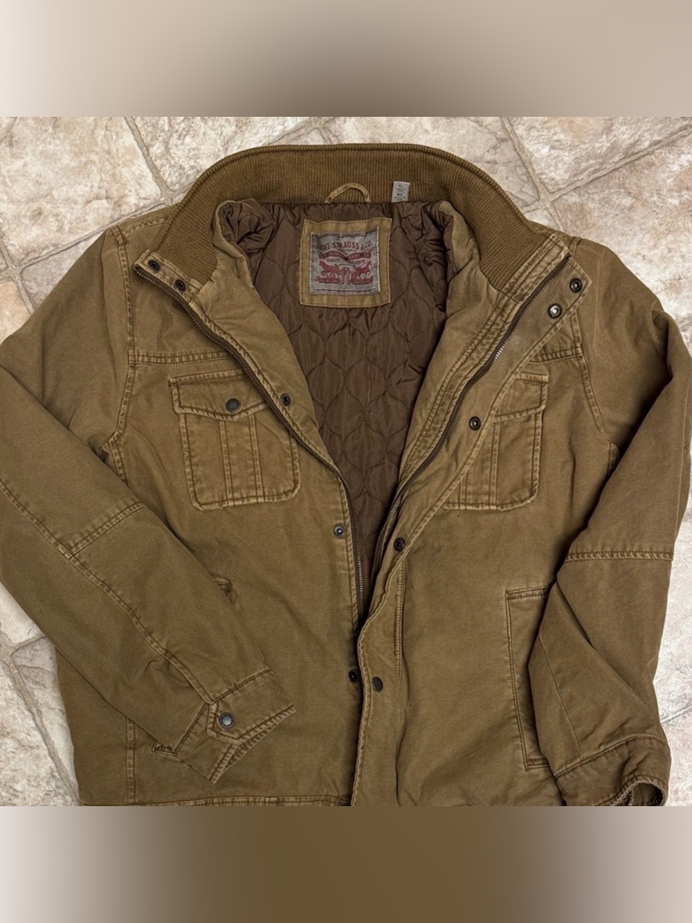 Levi’s Canvas Military Field Jacket XL | Quilted Insulated Workwear Utility Coat